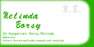 melinda borsy business card